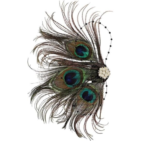 Accessories - Fascinator Peacock Feather Hair Clips 05